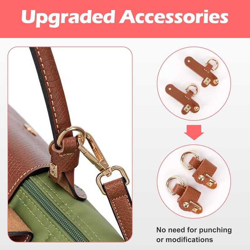 dadop Strap Kit Compatible with Longchamp Mini Bags - Leather Adjustable Purse Straps for Women's Mini Shoulder Bag - Image 3
